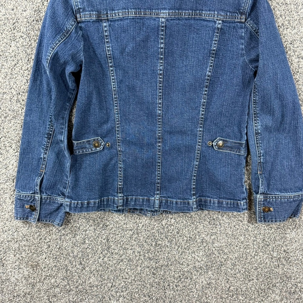 J. Jill Women Blue Stretch Denim Jacket Button Front Small RN 97641 - Picture 13 of 13